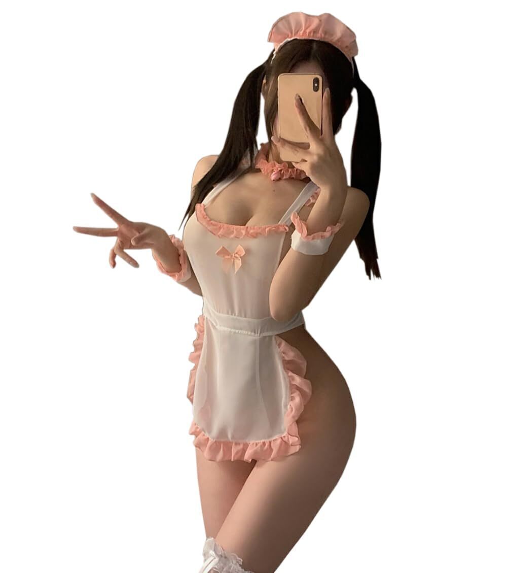 5186 Sexy Lingerie Cosplay French Maid Outfit Costume Naughty Lace Babydoll